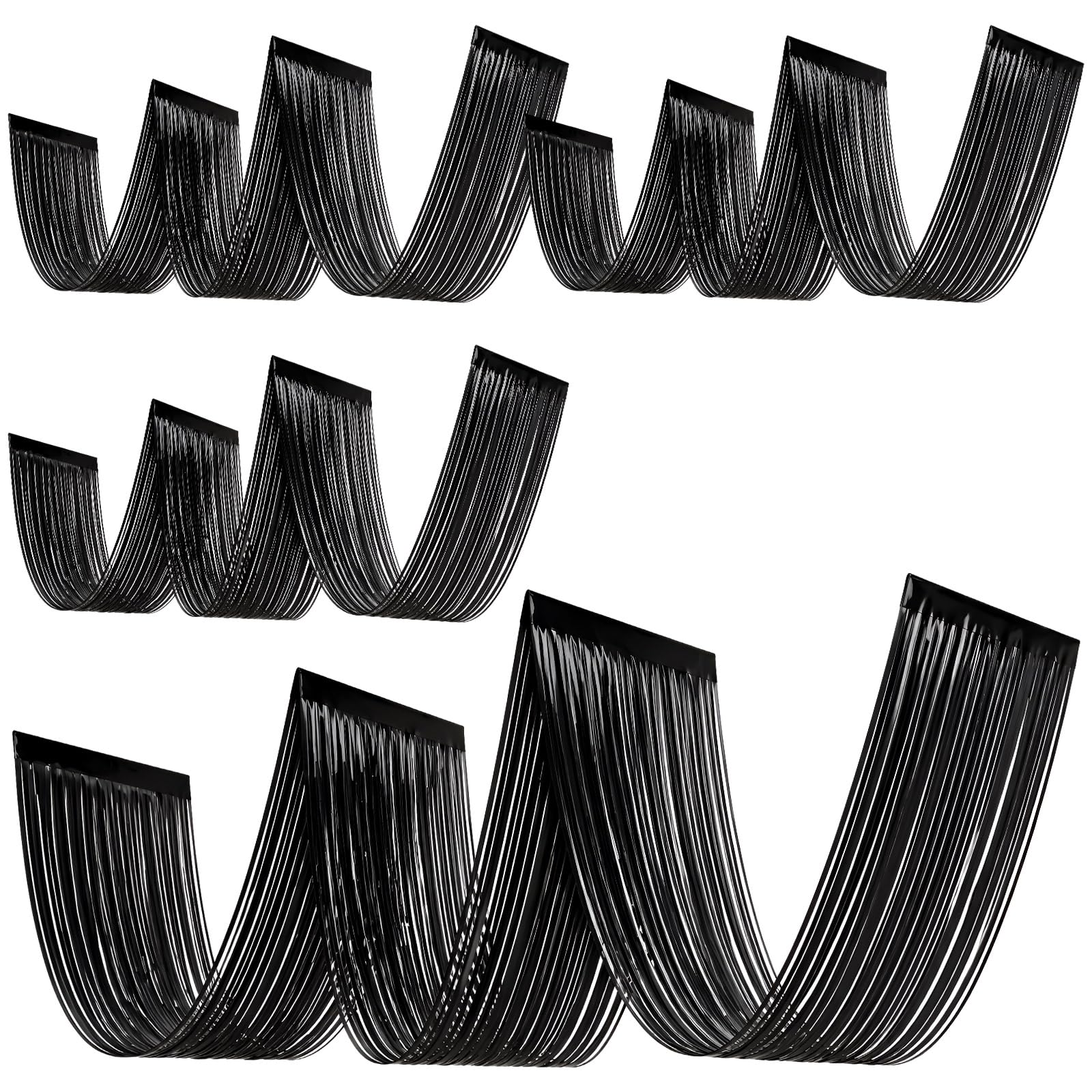 Tinsel Garland Decoration - 4 PCS Tirai Rumbai Hitam untuk