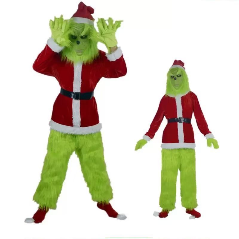 Santa Hat Plush - Selamat Natal! Kostum Cosplay Grinch, Topi