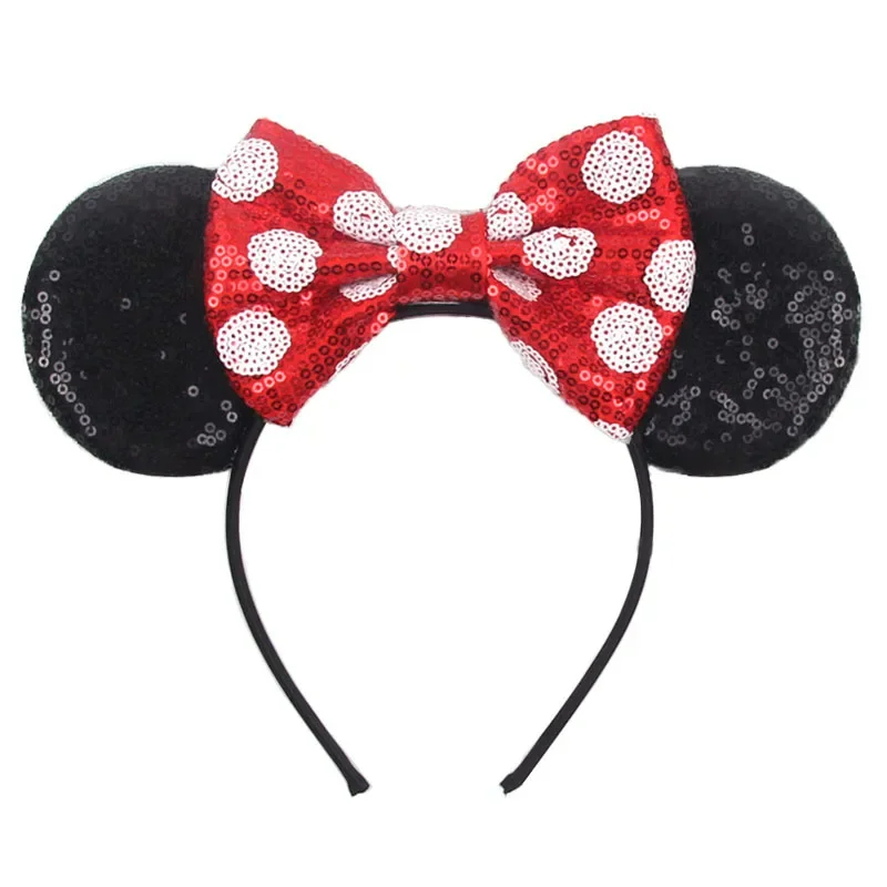 Ribbon Bow Gift - Bando telinga payet Mickey Mouse, ikat