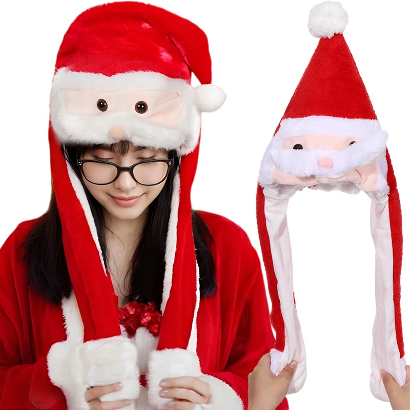 Santa Hat Plush - Topi Sinterklas Natal yang Lucu dengan
