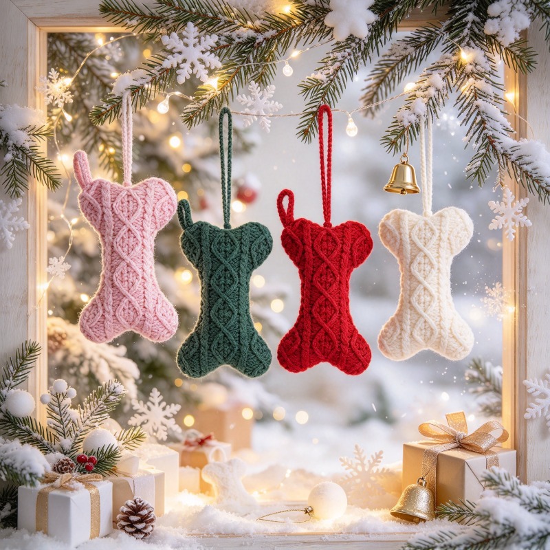 Christmas Stocking Hanging - Hiasan Gantung berbentuk Tulang Rajut Kabel