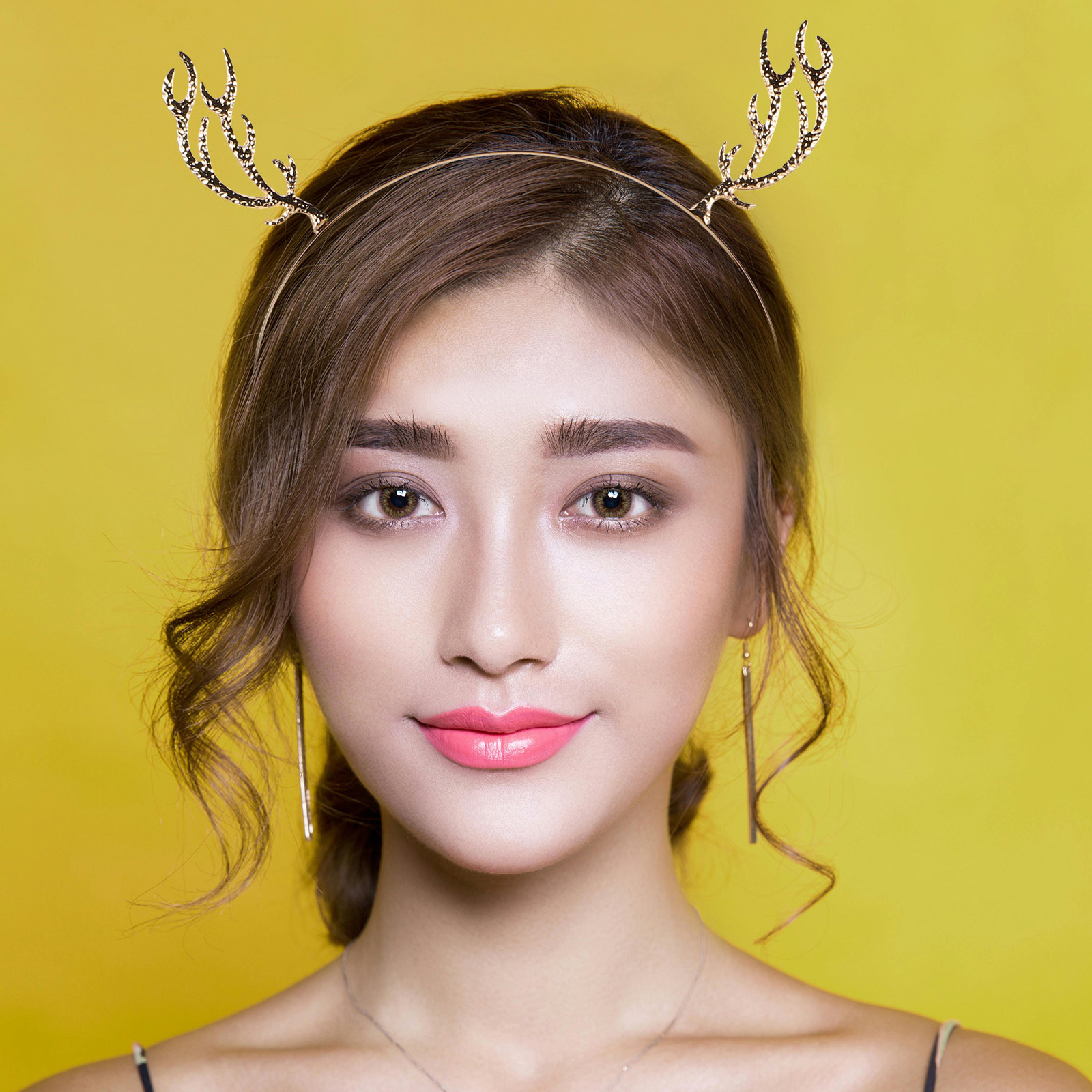 Reindeer Antlers Headband - Bando Rambut Berhias Batu Rhinestone, Bentuk