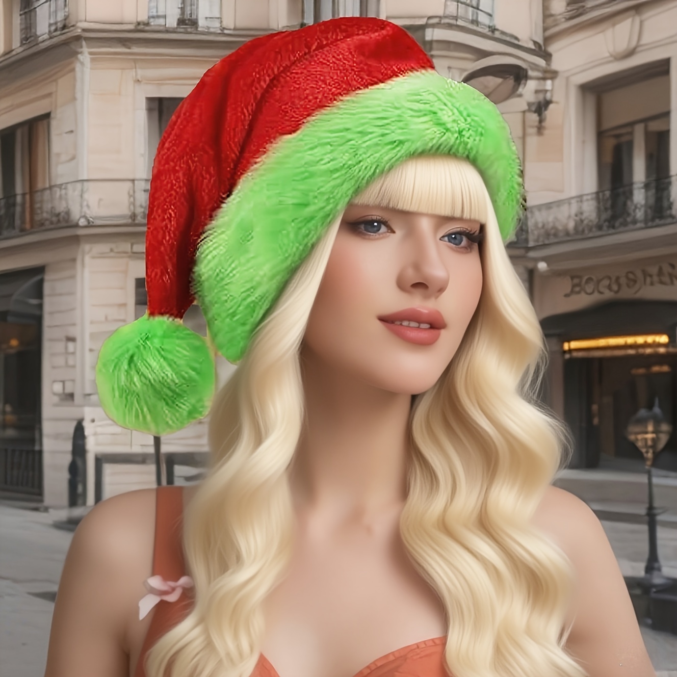 Topi Santa Merah Berpinggiran  - Santa Hat Plush ulasan dan harga