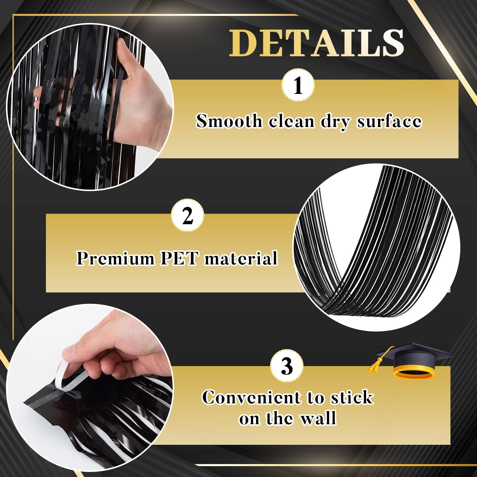 4 PCS Tirai Rumbai Hitam untuk - Tinsel Garland Decoration ulasan dan harga