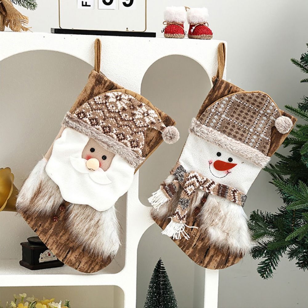 Stoking Natal Kartun Santa Cla - Christmas Stocking Hanging ulasan dan harga