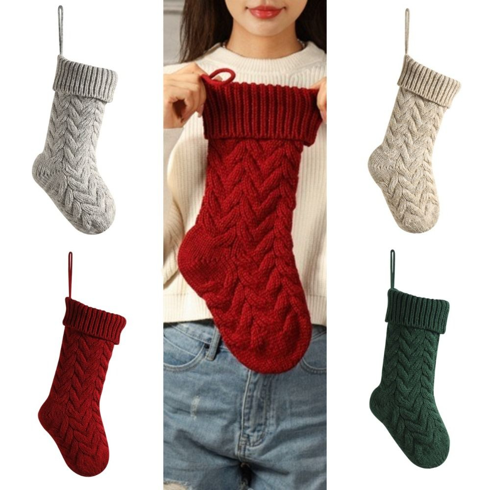 Knitted Christmas Sockings Flu - Christmas Stocking Hanging ulasan dan harga