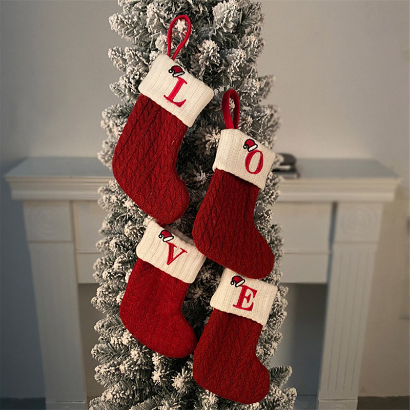 Kaus Kaki Natal Rajutan Motif  - Christmas Stocking Hanging ulasan dan harga