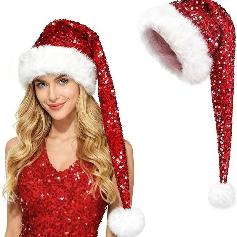 Topi Sequin Baru untuk Pria da - Santa Hat Plush ulasan dan harga