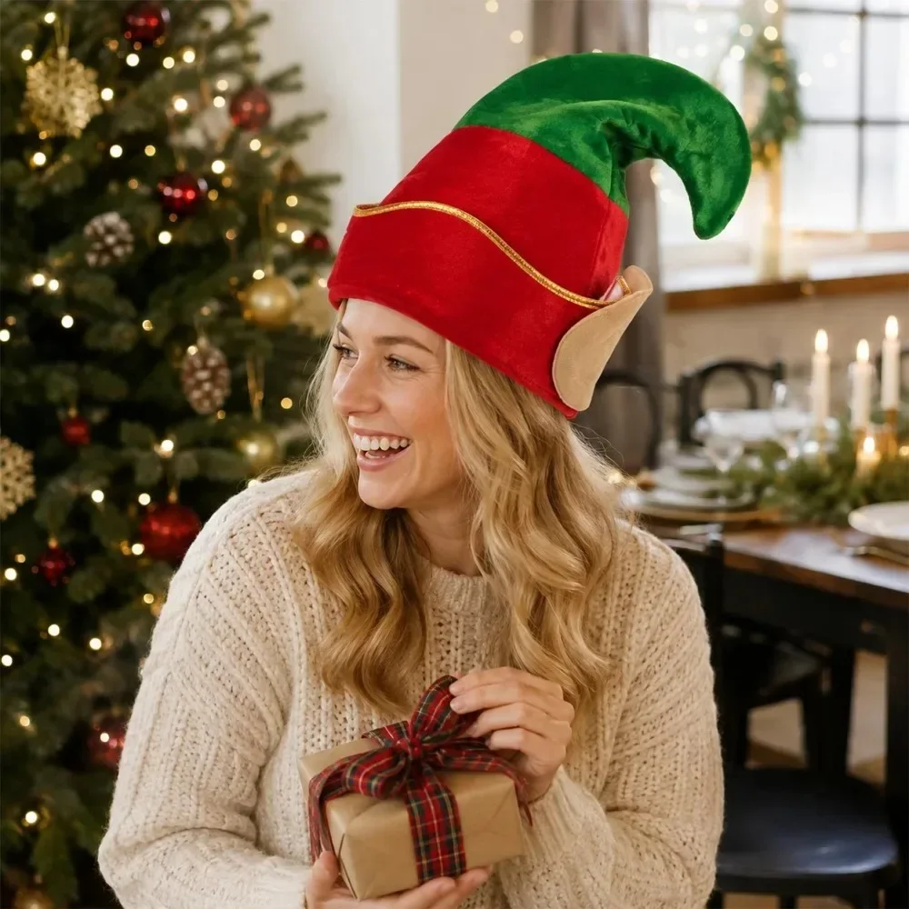 Topi Elf Natal, Topi Sinterkla - Santa Hat Plush ulasan dan harga