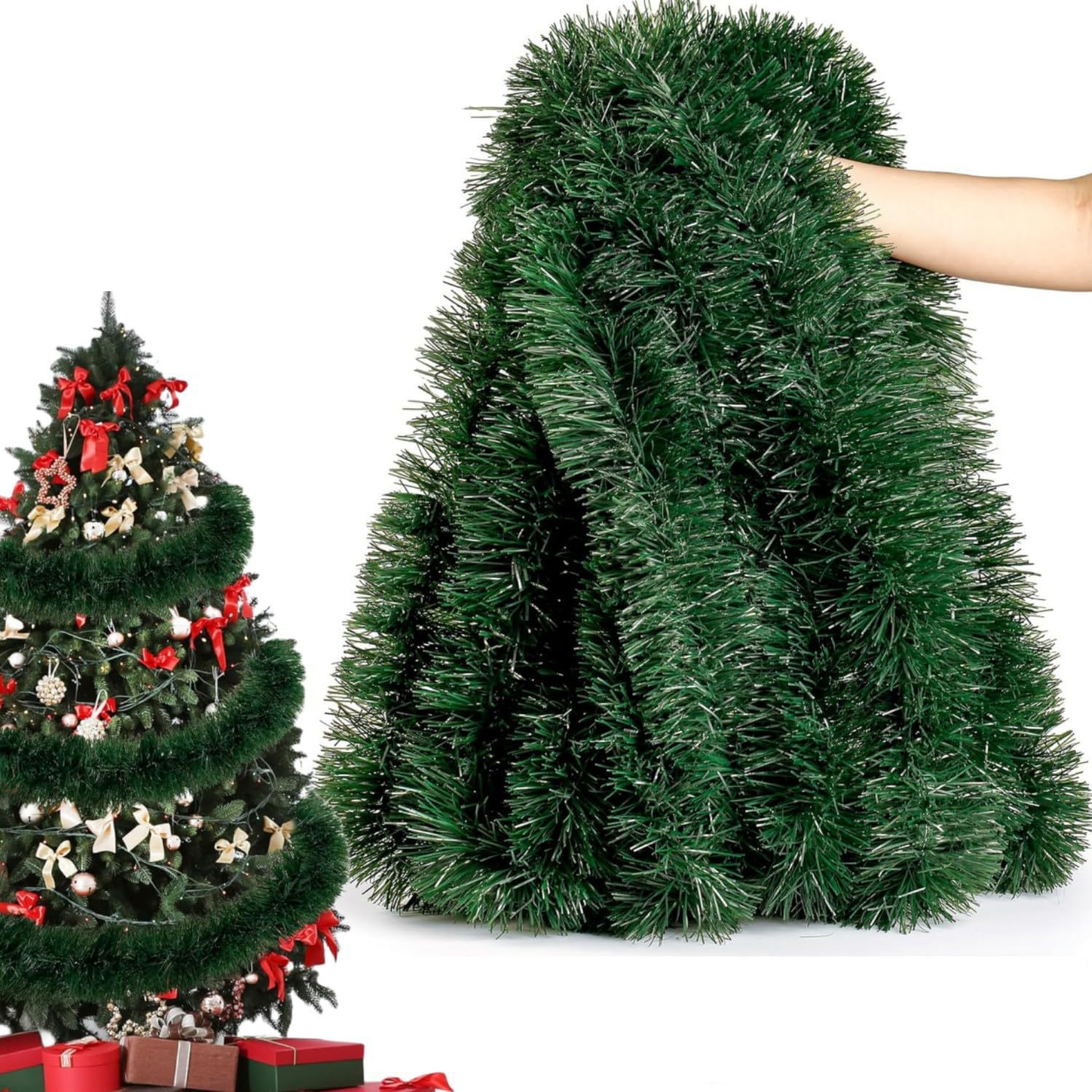 6/14M Garland Natal, Dekorasi  - Tinsel Garland Decoration ulasan dan harga