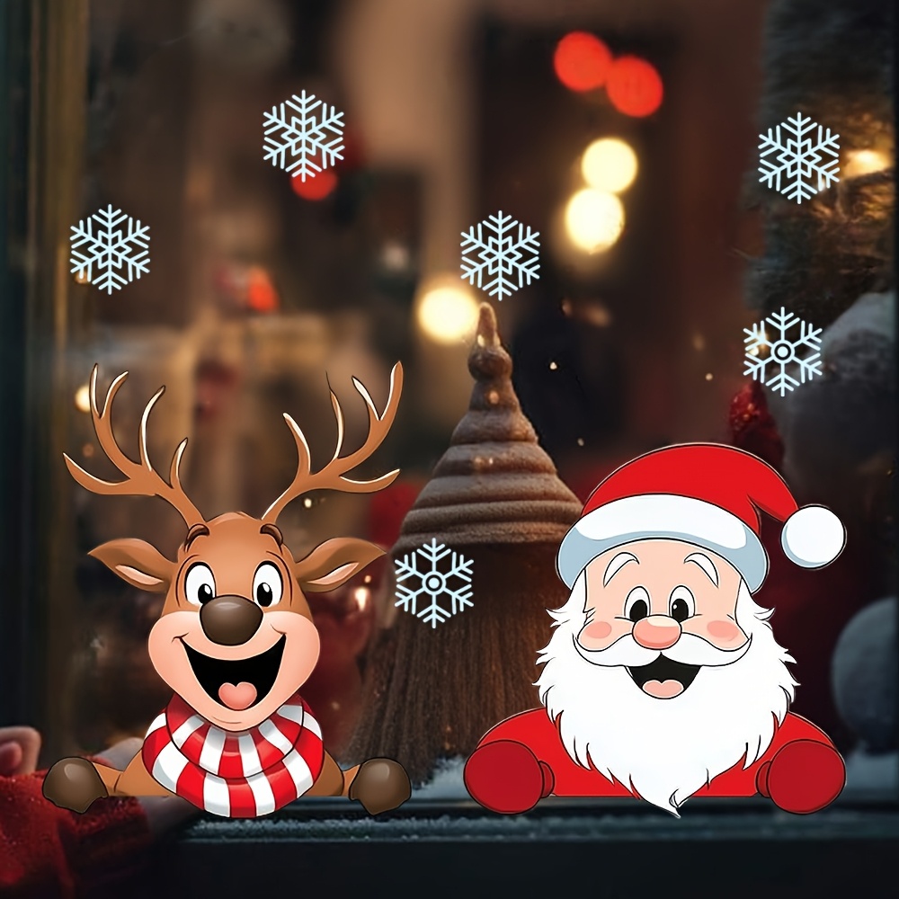 Stiker Jendela Natal – Rusa Ku - Snowflake Window Decal ulasan dan harga