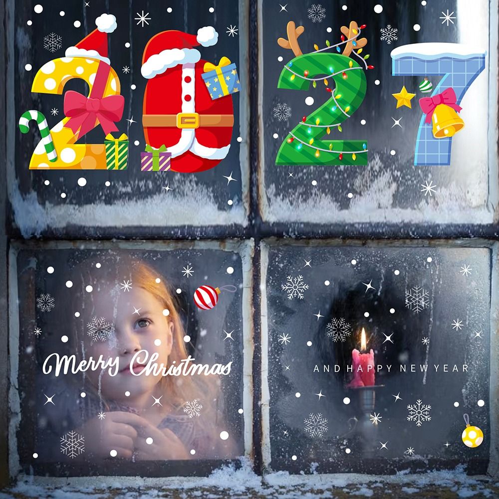 Stiker Jendela Natal Elektrost - Snowflake Window Decal ulasan dan harga