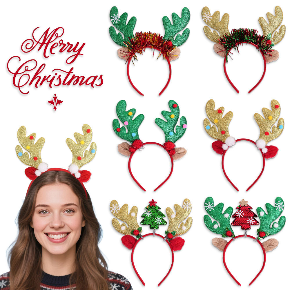 Headband Natal Rusa dengan Tan - Reindeer Antlers Headband ulasan dan harga
